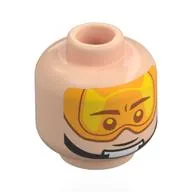 Minifig Head Luke Skywalker, Orange Visor, Black Chin Strap