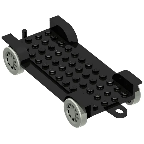 Fabuland, Vehicle Base, Car Chassis 12 x 6 with Tow Hook [Complete Assembly]