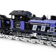 Large Train Engine with Tender Blue