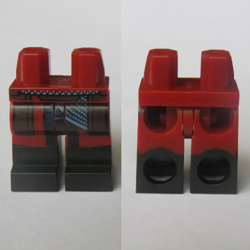 Hips with Dark Red Legs and Black Boots Pattern with Dark Brown Pockets, Blue Sash (Wong)