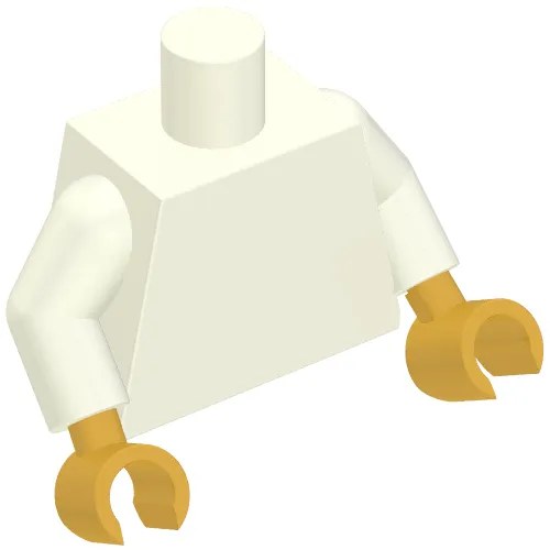 Torso Robe, Gold Trim, Open Over Ornate Undershirt, Dark Bluish Gray Belt print, White Arms, Pearl Gold Hands