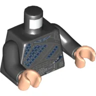 Torso Armor, Light Blue and Dark Blue Triangles, Dark Bluish Gray Panels, Dark Blue Sash Print, Black Arms, Light Nougat Hands