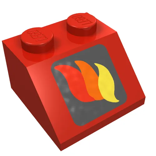 Slope 45° 2 x 2 with Fire Logo Print