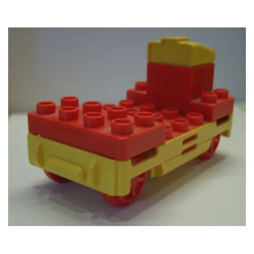 Duplo Train Locomotive Base with Battery Compartment, Yellow Base and Red Wheels