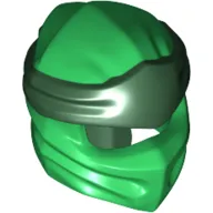 Wrap with Long Back Knot, Dark Green Band Pattern with White Asian Symbol print