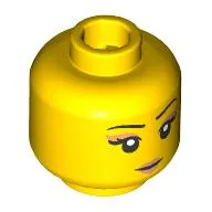 Minifig Head Black Eyebrows, Nougat Eyeshadow, Lips, Smile / Tiara, Dark Turquoise Eyelashes, Open Mouth