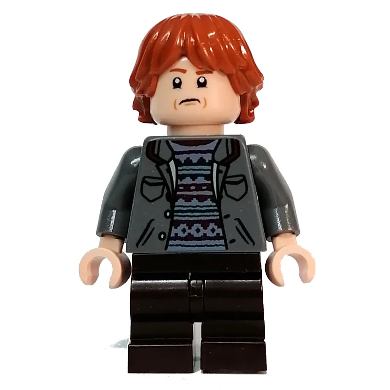 Ron Weasley, Dark Bluish Gray Jacket, Medium Dark Brown Legs