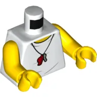 Torso Vest, Red and Silver Whistle Necklace Print, Yellow Arms and Hands