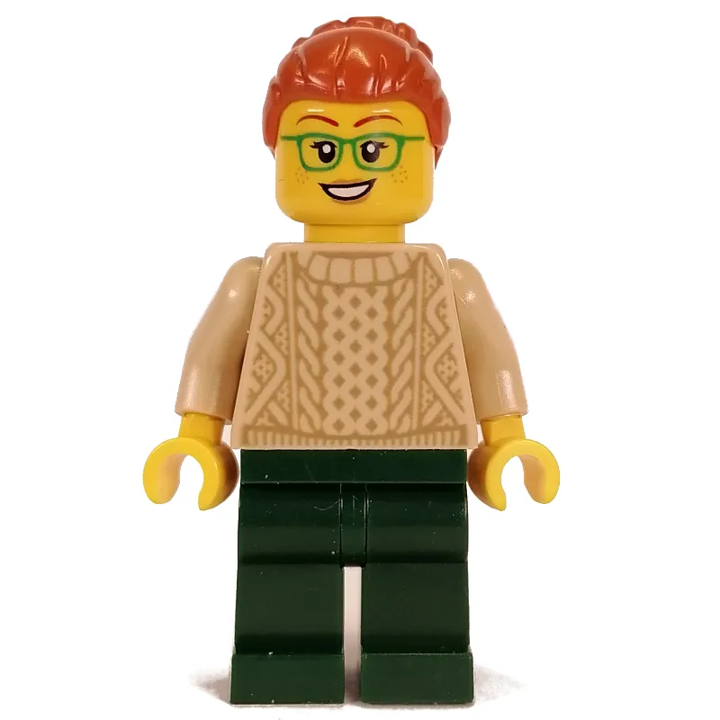 Tan Torso, Dark Green Legs, Dark Orange Hair