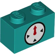 Brick 1 x 2 with Clock Timer on Two Sides Print