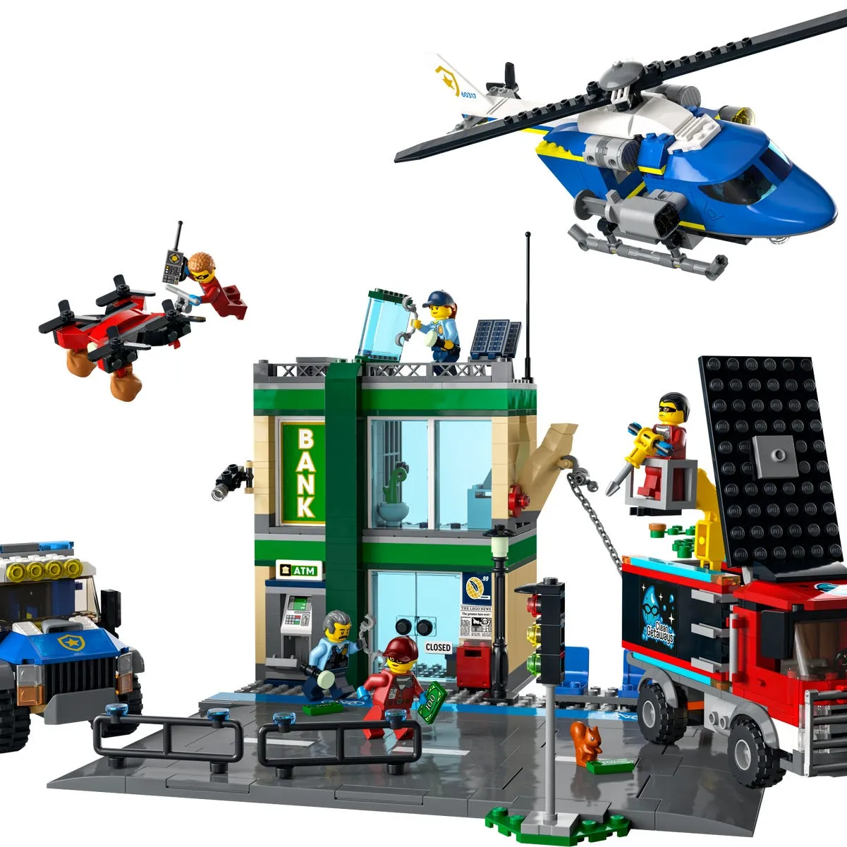 Police Chase at the Bank