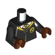 Torso Robe, Cloak, Yellow Tie, Trim, Hufflepuff Crest print, Black Arms, Reddish Brown Hands