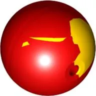 Projectile, Large Figure Weapon, Zamor Sphere / Ball with Marbled Bright Light Orange Pattern