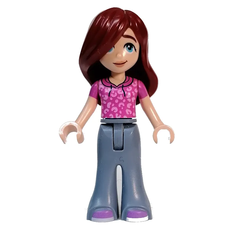 Paisley - Dark Pink Top, Sand Blue Legs