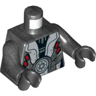 Torso Armor with Silver and Red Print (M-OC Hunter Droid), Pearl Titanium Arms, Black Hands