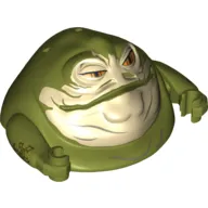 Upper Body - Jabba the Hutt with Tan Face Print [Complete Assembly with Arms]