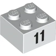 Brick 2 x 2 with Black "11" Print