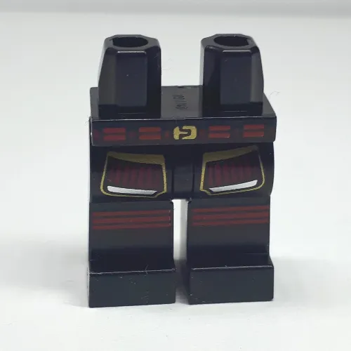 Hips and Black Legs with Red Belt, Gold Buckle, Red Knee Caps