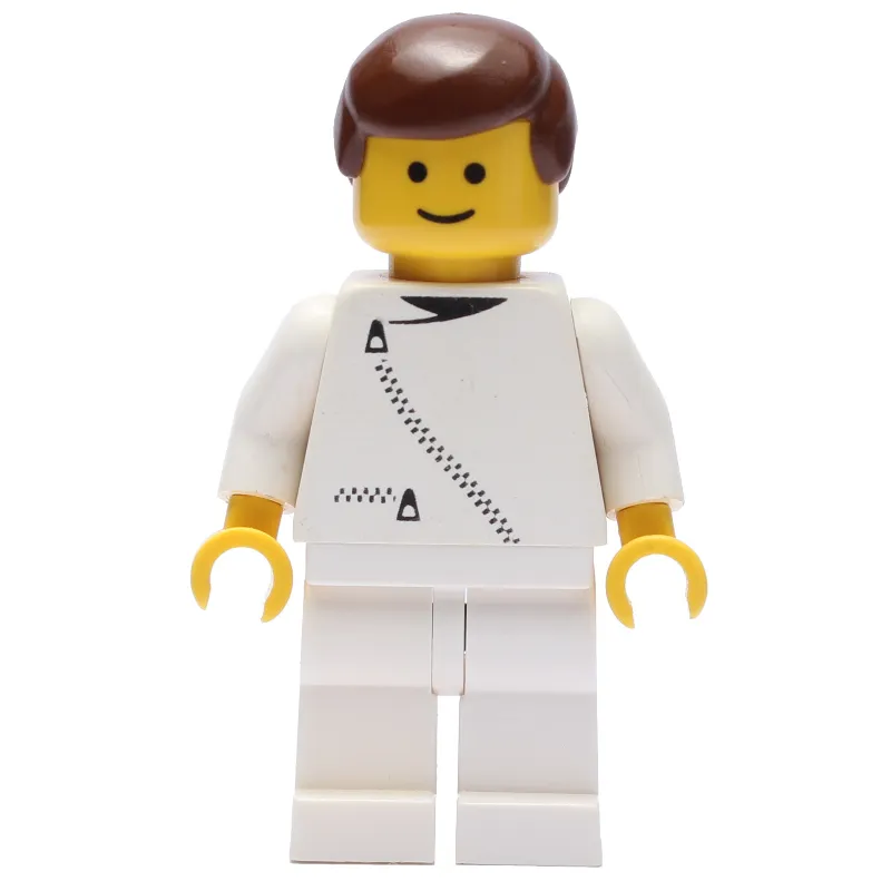 Man, White Jacket with Zipper, White Legs, Brown Hair