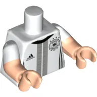 Torso, Dual Molded Arms, Adidas and DFB Logos / 'MUSTAFI 2' Back Print, White Sleeves Pattern, Light Nougat Arms and Hands