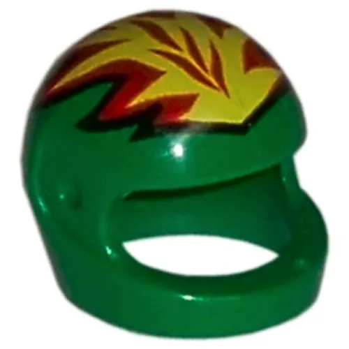 Helmet, Standard with Flames Yellow and Red Print