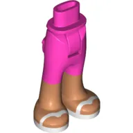 Minidoll Hips and Trousers with Back Pockets and Nougat Legs, White Sandals