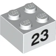 Brick 2 x 2 with Black "23" Print
