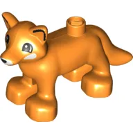 Duplo Animal Fox with Black Line on Ear Print