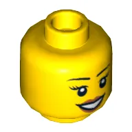 Minifig Head Princess, Peach Lips, Open Mouth Smile, Eyebrows, Smiling / Scared Print