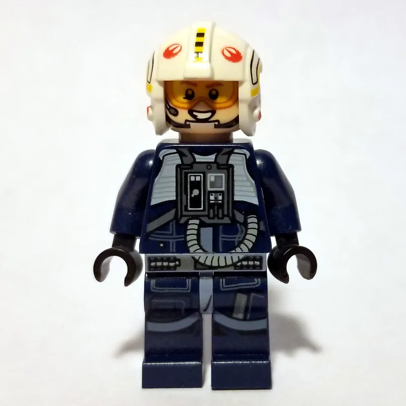 Rebel Pilot Y-wing, Dark Blue Flight Suit, Red Rebel Insignia on Helmet
