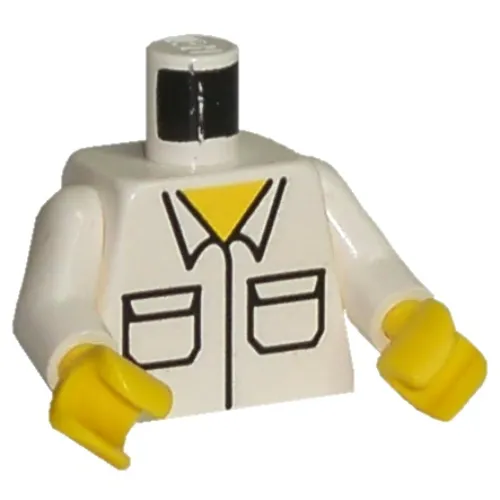 Torso Shirt with Pockets Print, White Arms, Yellow Hands