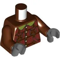 Torso, Checkered Coat, Olive Green Collar print, Reddish Brown Arms, Light Bluish Gray Hands