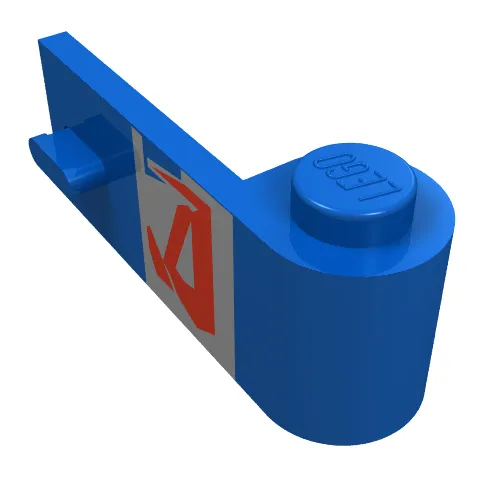 Door 1 x 3 x 1 Right with SW Red on Silver Print