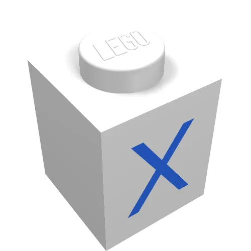 Brick 1 x 1 with Blue X Print