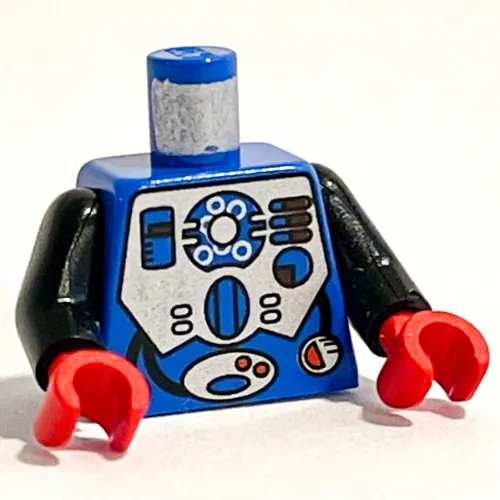 Torso Hydronaut Silver Diving Print, Black Arms, Red Hands