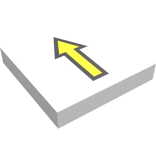 Tile 2 x 2 with Arrow Thin Yellow with Black Border Print