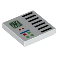 Tile 2 x 2 with Control Panel Buttons, Black Lines print