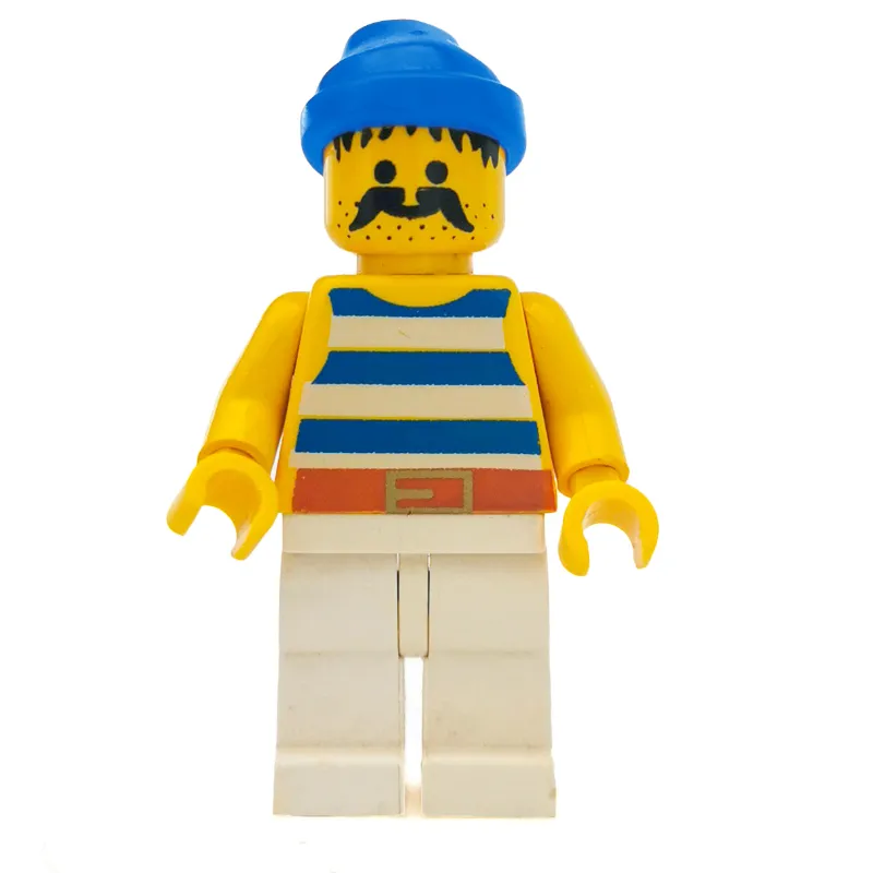 Pirate - Blue Stripes, White Legs, Blue Bandana