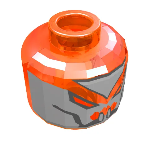 Minifig Head Alien, Gold Paint and Slanted Eyes Print [Blocked Open Stud]