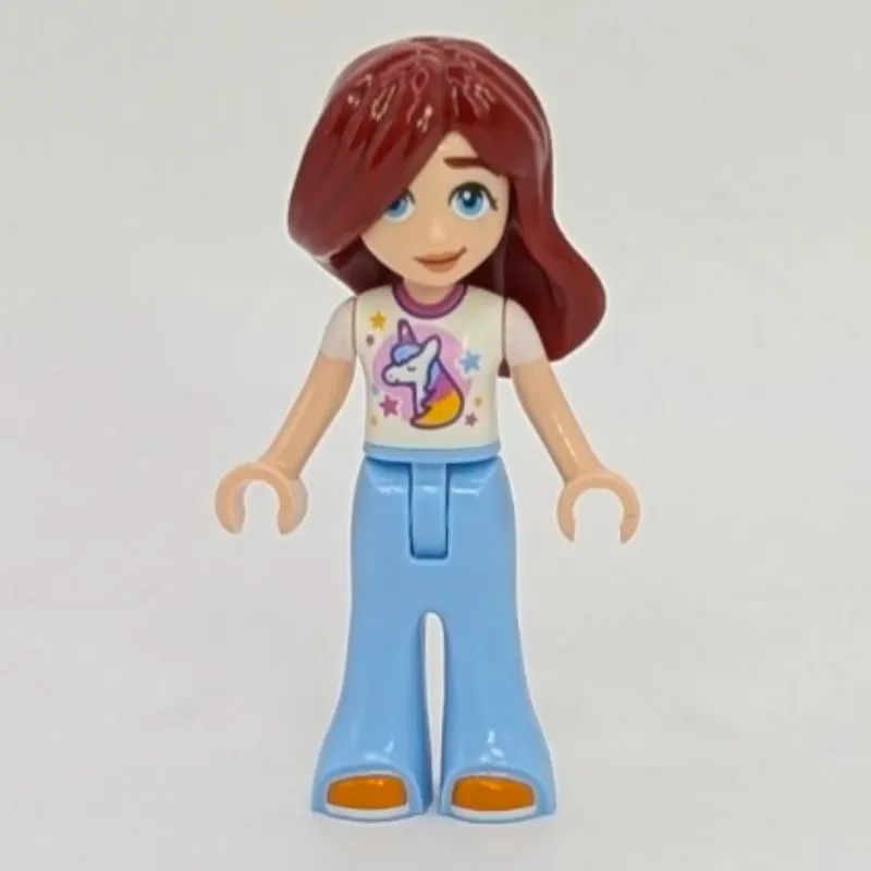 Paisley, White Top, Bright Light Blue Pants