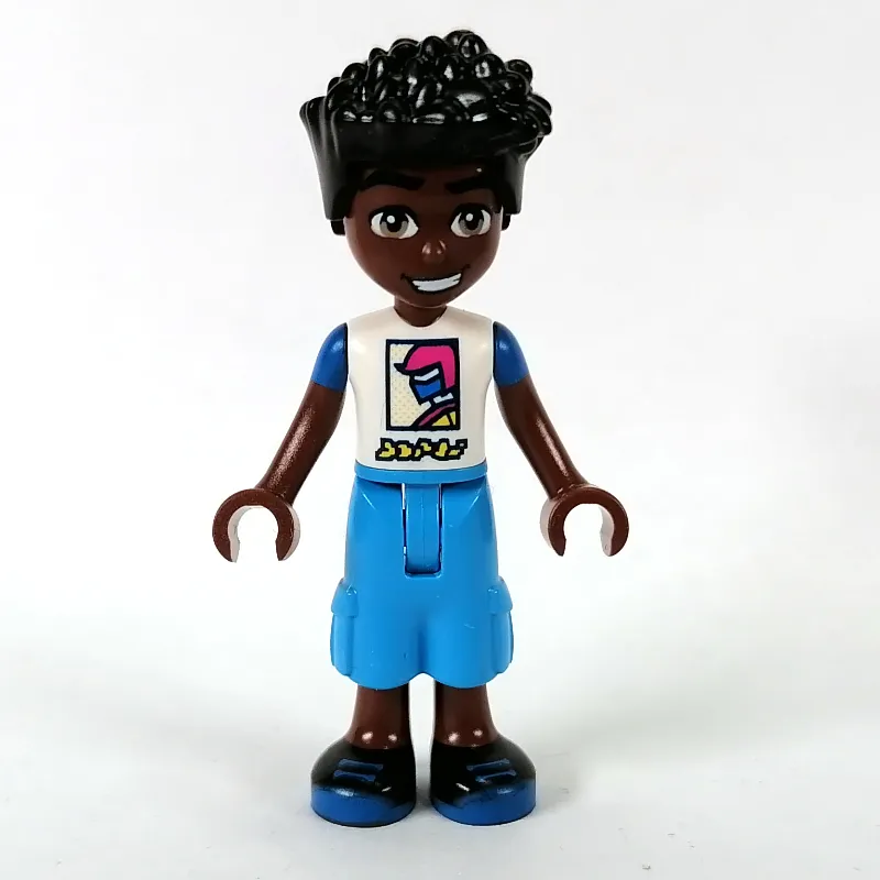 Zac - White Top, Medium Azure Pants