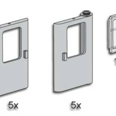 Grey Train Doors with Panes