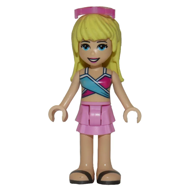 Stephanie - Medium Blue/Dark Purple Bikini, Bright Pink Skirt