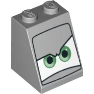 Slope 65° 2 x 2 x 2 with Bottom Tube and Eyes, Green on White Background Print