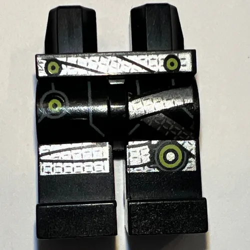 Hips and Black Legs with Silver Belt and Knee Wraps with Lime Circles Print