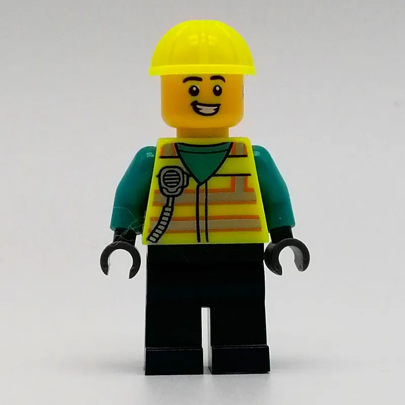 Man, Vibrant Yellow Safety Vest and Helmet