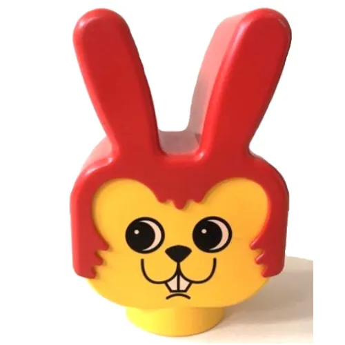 Duplo Animal Head Bunny / Rabbit with Round Eyes and No Whiskers
