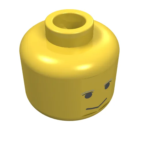 Minifig Head Lobot, Gray Eyebrows & Implant Print [Blocked Open Stud]