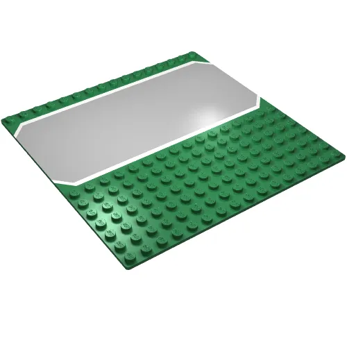 Baseplate 16 x 16 Road / Driveway with White Stripes Print