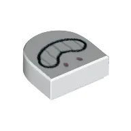 Tile 1 x 1 Half Circle with Face, Big Teeth Smile print